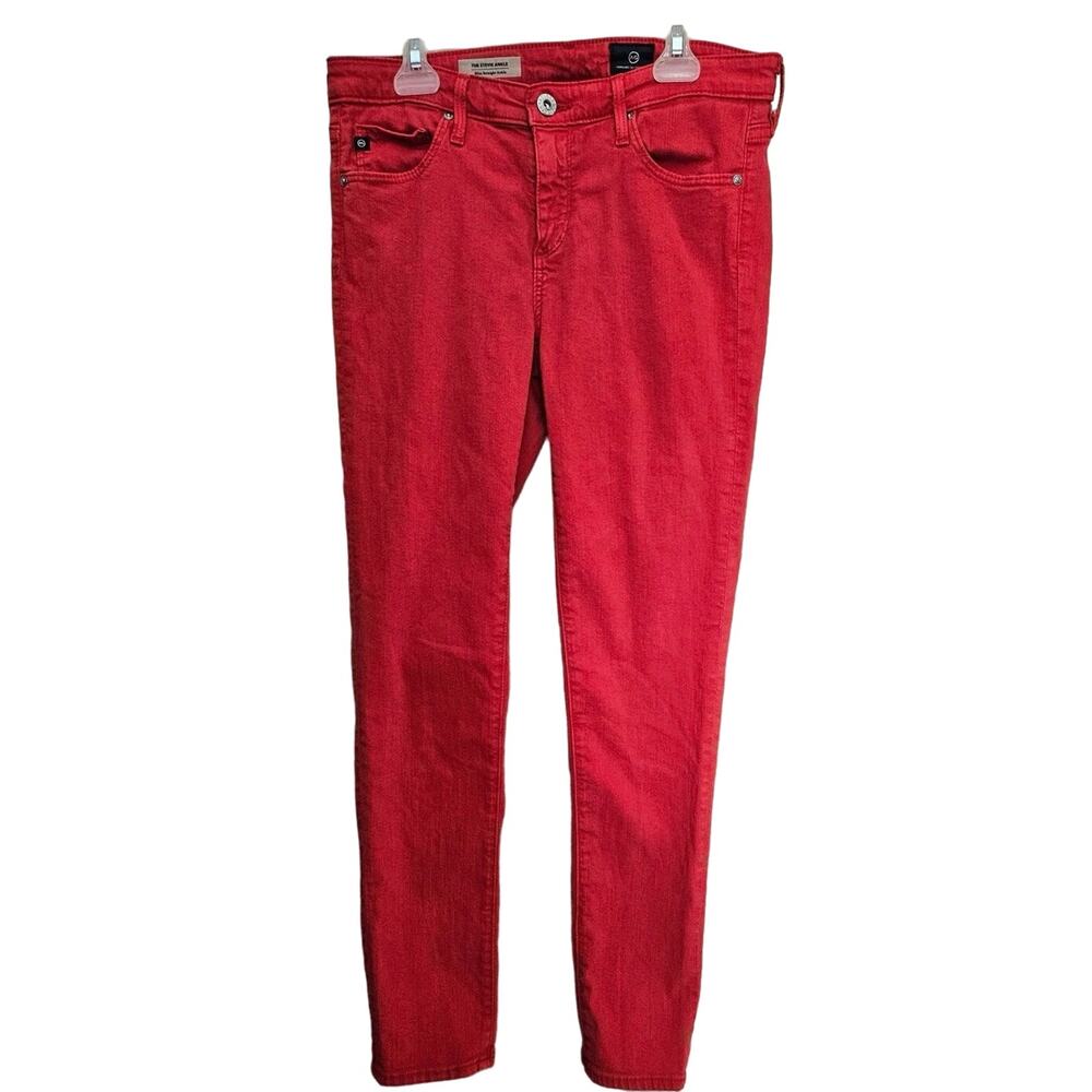 Adriano Goldschmied The Stevie Ankle Slim Straight Leg Red Jeans Size 27R